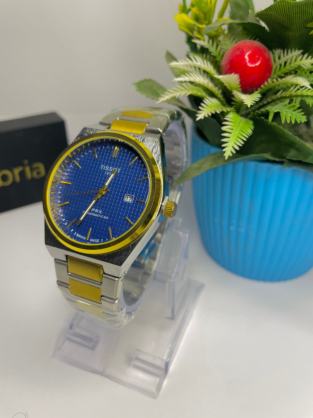 Tissot PRX Golden with Blue Textured Dial