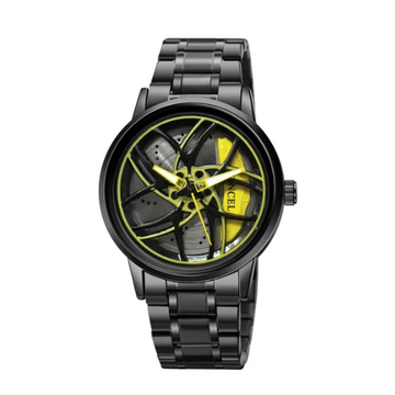 Spinning Car Wheel Yellow | 44mm | Strap
