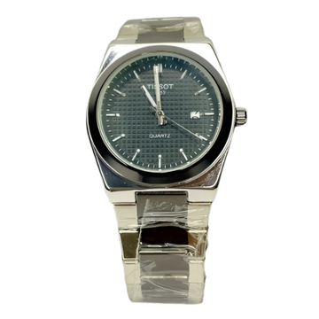 Tissot PRX Black & Silver Chain with Black Dial